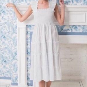 NWT Hill House The Ellie Nap Dress in Sheer White Swiss Dot  in XS XSmall